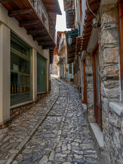 Fototapeta na wymiar In the cobblestone alleys of old Stemnitsa village, Peloponnese, Greece (Image 4)