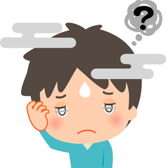 頭に霞がかかってぼんやりしている男性