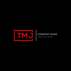 TMJ logo monogram isolated on circle element design template, TMJ letter logo design on black background. TMJ creative initials letter logo concept.  TMJ letter design.