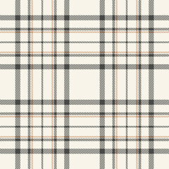 Plaid seamless pattern in black white. Check fabric texture. Vector textile print.