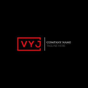 VYJ logo monogram isolated on circle element design template, VYJ letter logo design on black background. VYJ creative initials letter logo concept. VYJ letter  design.