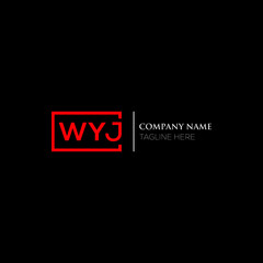 WYJ logo monogram isolated on circle element design template, WYJ letter logo design on black background. WYJ creative initials letter logo concept.  WYJ letter design.