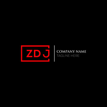ZDJ logo monogram isolated on circle element design template, ZDJ letter logo design on black background. ZDJ creative initials letter logo concept. ZDJ letter  design.