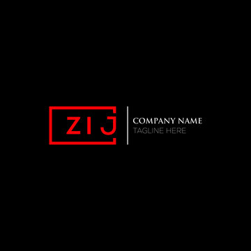 ZIJ logo monogram isolated on circle element design template, ZIJ letter logo design on black background. ZIJ creative initials letter logo concept. ZIJ letter  design.