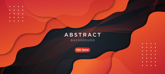 Liquid abstract background red and black wavy liquid fluid layer vector banner template design