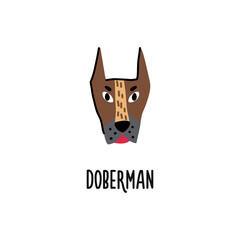 Cartoon dog Doberman clip art