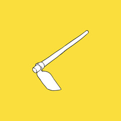illustration of hoe. Hand drawn. vintage style