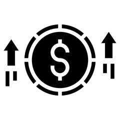 PROFIT glyph icon,linear,outline,graphic,illustration