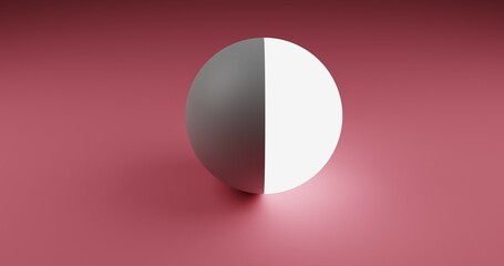 Abstract 3D Render pink Background With white light  Emission Sphere 8K High Resolution JPEG