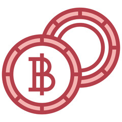 BAHT red line icon,linear,outline,graphic,illustration