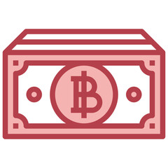 CASH red line icon,linear,outline,graphic,illustration