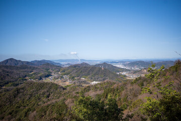 日本の岡山県の寄島竜王山のとても美しい景色