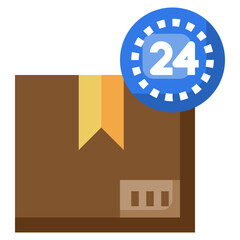 24 HOURS flat icon,linear,outline,graphic,illustration