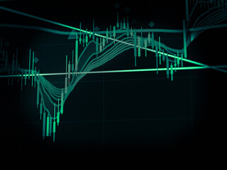 FINANCIAL SERVICE concept with Data analyzing in Forex, Commodities, Equities, Fixed Income and Emerging Markets. the charts and summary info show about 