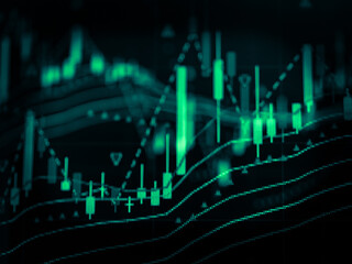 FINANCIAL SERVICE concept with Data analyzing in Forex, Commodities, Equities, Fixed Income and Emerging Markets. the charts and summary info show about 