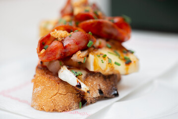 Close up of bruschetta