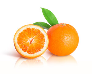 orange with leaves