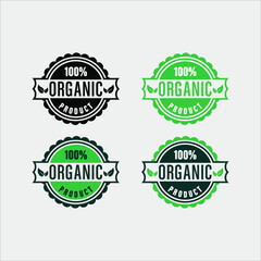 Four stamp label of organic product template