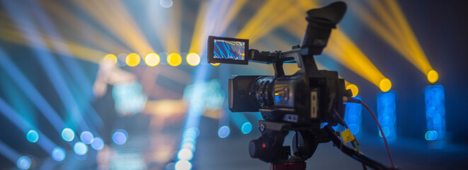 stream at a concert in a hall without spectators