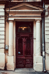 Fototapeta na wymiar Old vintage door in Odessa downtown