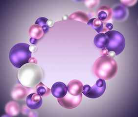 Abstract Bright Background with Pearlescent Balls