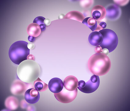 Abstract Bright Background with Pearlescent Balls © BazziBa