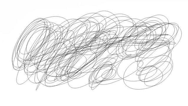 Scribble. Doodle, stop-motion. chaotic line on white background.