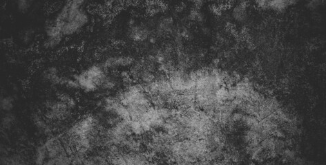 Plakat Black dark grunge background and texture of black concrete wall.