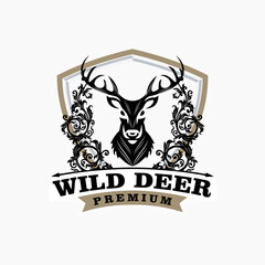 	Deer head illustration logo