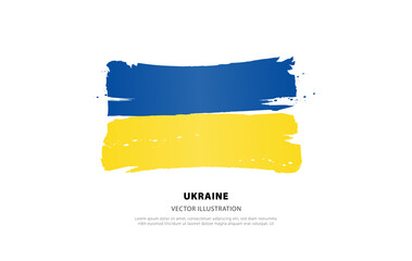 Obraz premium Ukrainian flag. Blue and yellow brush strokes, hand drawn. Vector illustration isolated on white background.