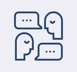 Speech bubble line icon set