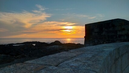 A sunset over the sea