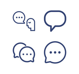 Speech bubble line icon set