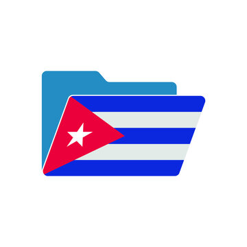  Cuba. Folder icon with Cuba flag. Vector folders icons with flags. Isolated on white background