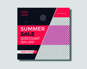 summer fashion sale post template design 