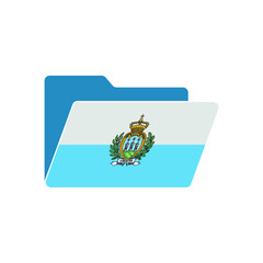 San Marino. Folder icon with San Marino flag. Vector folders icons with flags. Isolated on white background