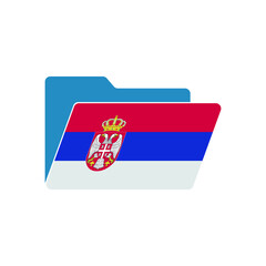 Serbia. Folder icon with Serbia flag. Vector folders icons with flags. Isolated on white background