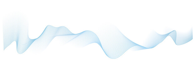 abstract vector blue wave melody lines on white background	
