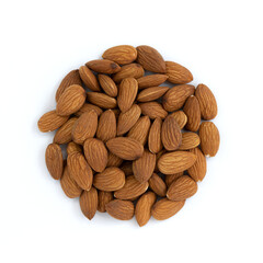 heap of peeled almond nuts, close up