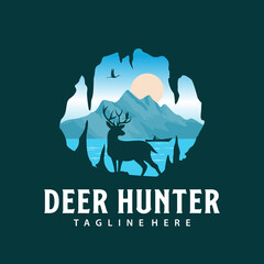 Deer hunting logo
