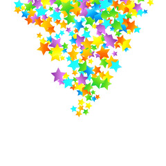 Rainbow Festive Confetti. Carnival Star Falling.