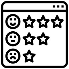 rating line icon,linear,outline,graphic,illustration