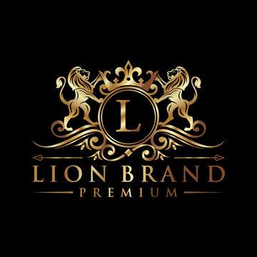 Luxury lion king logo design