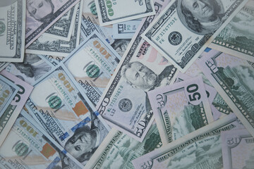 The background is made of American dollars.