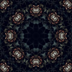 Dark Pattern Abstract Flower Art 92