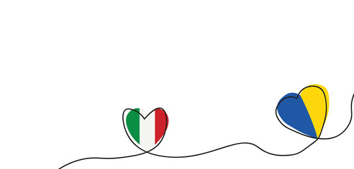 Ukrainisches und italienisches Herz verbunden in Liebe und Freundschaft