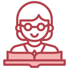 reading red line icon,linear,outline,graphic,illustration