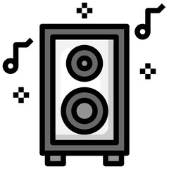 SPEAKER filled outline icon,linear,outline,graphic,illustration