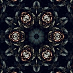 Dark Pattern Abstract Flower Art 66