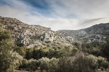 Foto op Canvas Scenic landscape of limestone formations at Sierra de Camarolos, Hondonero, Andalusia, Southern Spain © Pale.photography